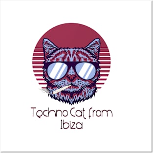 Techno Cat from Berlin - Catsondrugs.com - Techno Party Ibiza Rave Dance Underground Festival Spring Break  Berlin Good Vibes Trance Dance technofashion technomusic housemusic Posters and Art